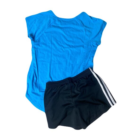 Adidas Athletic Shirt & Short Outfit Girl's Medium 10/12 - Picture 2 of 4